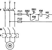 Электрическая схема управления асинхронным двигателем с короткозамкнутым ротором